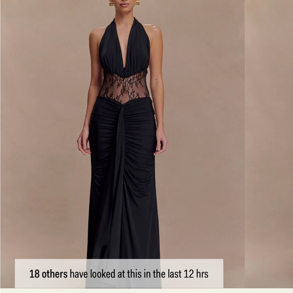 Slinky And Lace Maxi Dress